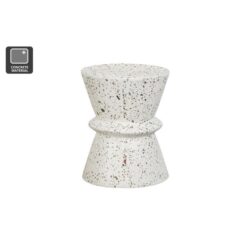 Torre Terrazzo Low Foot Stool Side Table - White