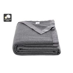 Trafalgar 100% Australian Wool Blanket - Charcoal, Queen/King