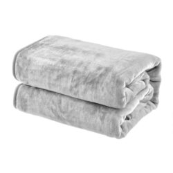 Trafalgar Plush Mink Blanket - Silver, Single/Double - Single/Double