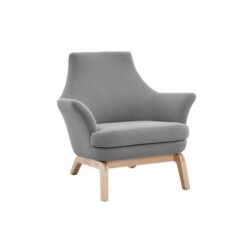 Tulip Fabric Relaxing Lounge Accent Armchair - Charcoal - Grey