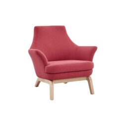 Tulip Fabric Relaxing Lounge Accent Armchair - Red - Red