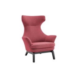 Tulip Tall High Back Fabric Relaxing Lounge Accent Armchair - Red - Red