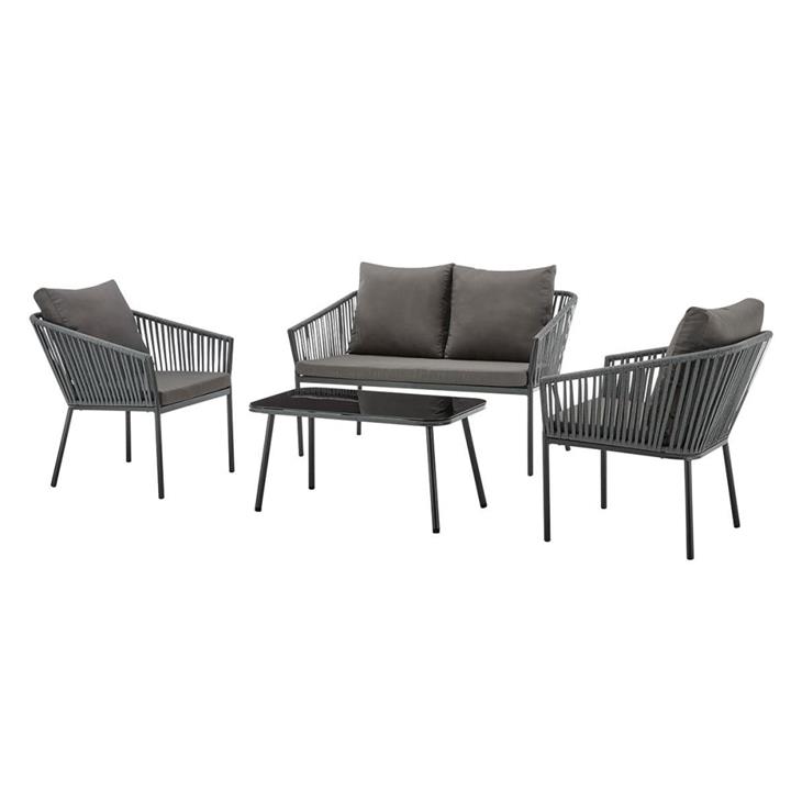 Wellington Rope Detailed 4 Piece Outdoor Furniture Lounge Set