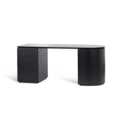 Albina 1.77m Left Drawer Office Desk - Black Oak by Interior Secrets - AfterPay Available