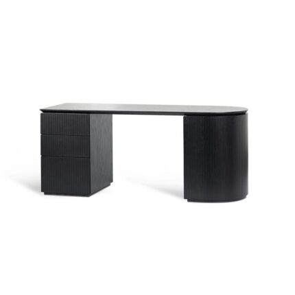 Albina 1.77m Left Drawer Office Desk - Black Oak by Interior Secrets - AfterPay Available