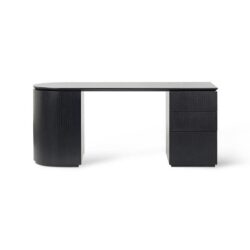 Albina 1.77m Right Drawer Office Desk - Black Oak by Interior Secrets - AfterPay Available