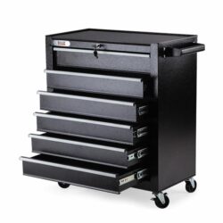 BULLET 6 Drawer Tool Box Cabinet Trolley Garage Toolbox Storage Mechanic Chest - Black