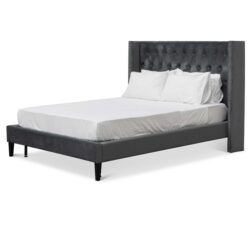 Carolina Queen Bed Frame - Charcoal Velvet by Interior Secrets - AfterPay Available