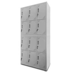 FORTIA 12-Door Metal Storage Lockers, for Gym, Office, Light Grey