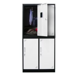 FORTIA 4 Door Metal Storage Cabinet Lockers for Gym Office - Grey