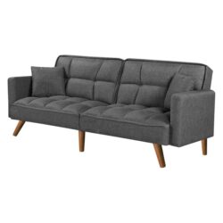 Levede Sofa Bed Futon Convertible Fabric Lounge Couch 3-Seater Recliner Dark