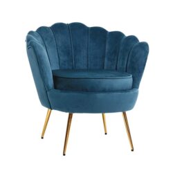 Nnedsz armchair lounge chair accent retro armchairs lounge shell velvet navy