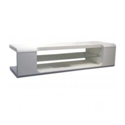 Nnedsz cabinet with 2 open storage with glossy mdf entertainment unit in white color