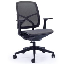 PRE-ORDER FORTIA Ergonomic Office Desk Chair, with Seat Height Adjustment, Dark Grey Mesh/Black Frame
