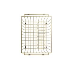 Stainless Steel Dish Drain Basket - Kitchen Sink Accessory - 440mm - Brushed Bronze Gold