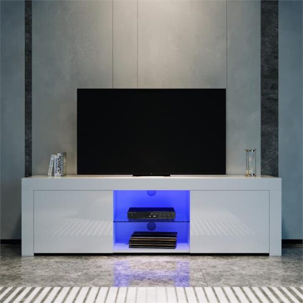 1500mm 16 Colors LED TV Entertainment Storage Unit White