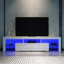 1800mm 16 Colors LED TV Entertainment Storage Unit White