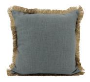 Auna Linen Fringe Cushion Grey