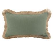 Auna Linen Fringe Lumbar Cushion Green