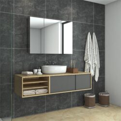 Bathroom Mirror Cabinet Wall Hung Shaving Storage Cupboard 1000x720x150mm