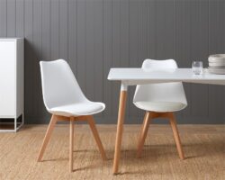 Contemporary Dining Chairs - Set of 2 - White