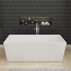 ELEGANT SHOWERS Bathroom Square Free Standing Bath Tub Acrylic-1500/1700x800x600mm