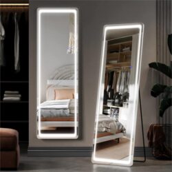 Elegant Dressing Mirror Standing Floor/Wall Mounted Hanging Round Corner 160x50cm