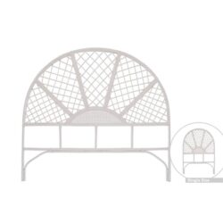 Elise Rattan Eco Friendly Bed Head Headboard Single Size - White - Single