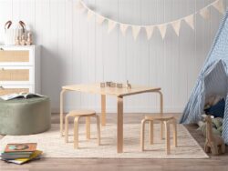 Hudson Kids Rectangular Table + 2 Chairs OR 2 Stools