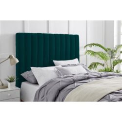 London Fabric Velvet Cushion Bed Head Headboard Queen Size - Emerald - Queen
