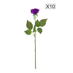 NNEAGS 10pcs Artificial Silk Flower Fake Rose Bouquet Table Decor Purple