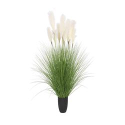 NNEAGS 110cm Artificial Indoor Potted Reed Bulrush Grass Tree Fake Plant Simulation Decorative