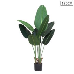 NNEAGS 120cm Artificial Green Indoor Traveler Banana Fake Decoration Tree Flower Pot Plant