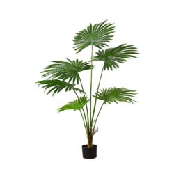 NNEAGS 120cm Artificial Natural Green Fan Palm Tree Fake Tropical Indoor Plant Home Office Decor