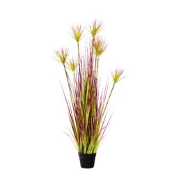 NNEAGS 120cm Purple-Red Artificial Indoor Potted Papyrus Plant Tree Fake Simulation Decorative