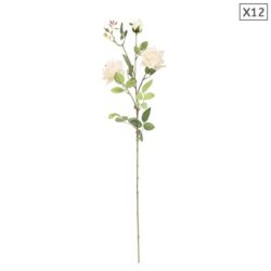 NNEAGS 12pcs Artificial Silk Flower Fake Rose Bouquet Table Decor White