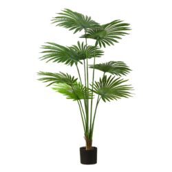 NNEAGS 150cm Artificial Natural Green Fan Palm Tree Fake Tropical Indoor Plant Home Office Decor
