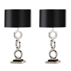 NNEAGS 2X Simple Industrial Style Table Lamp Metal Base Desk Lamp