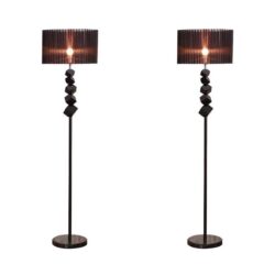 NNEAGS 2x Floor Lamp Metal Base Standing Light with Dark Shade Tall Lamp