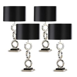 NNEAGS 4X Simple Industrial Style Table Lamp Metal Base Desk Lamp