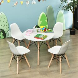 NNECW 4 Pcs Kids Chair with Solid Wood Legs for Nursery/School/Home