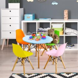 NNECW 5-Piece Kids Table and 4 Chairs Set for Learning & Activity & Play-Colorful