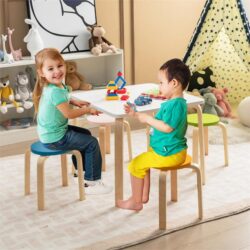 NNECW 5 Pieces Kids Table & Chair Set for Kids Room-Multicolour