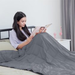 NNECW 6.82 Kg Anti-Stress Therapy Weighted Blanket With Removable Flannel Duvet Cover
