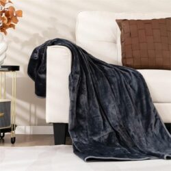 NNECW Electric Heated Blanket Throw with 9 Heat Settings & Remote Control-Grey