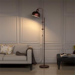 NNECW Industrial Floor Lamp with Adjustable Height & Lamp Head for Living Room