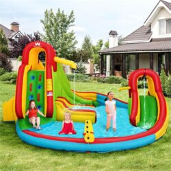 NNECW Inflatable Water Slide Jumping Castle with Two Slides Trampoline
