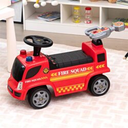 NNECW Kids Ride on Push Fire Engine Truck with Bubble Function for 18-36 Months