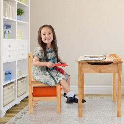 NNECW Kids Table and Chair Set with Storage Space for Toddlers