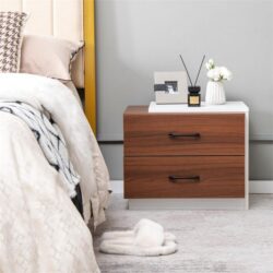 NNECW Modern Nightstand with 2 Storage Drawers for Bedroom